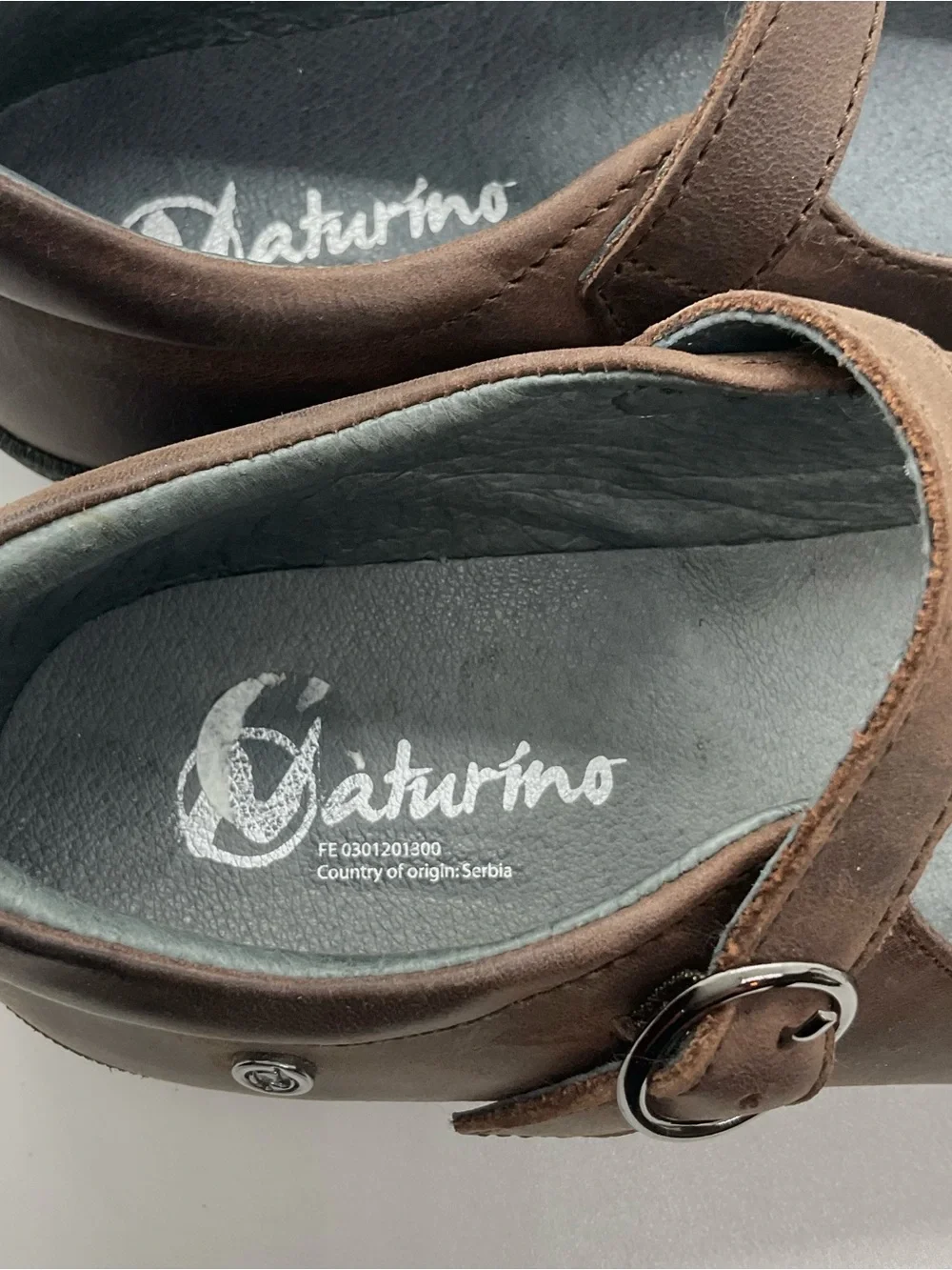 Naturino Brown oily leather Mary Jane Shoes with Knot Accent euro 33